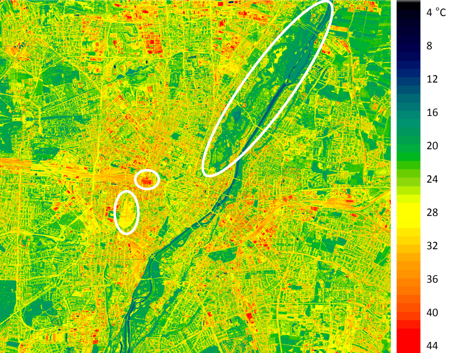 Thermal image of Munich