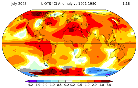 Regionale temperaturen in juli 2023