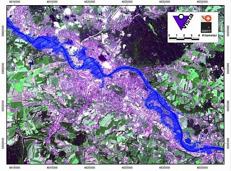 Flood extent over Dresden