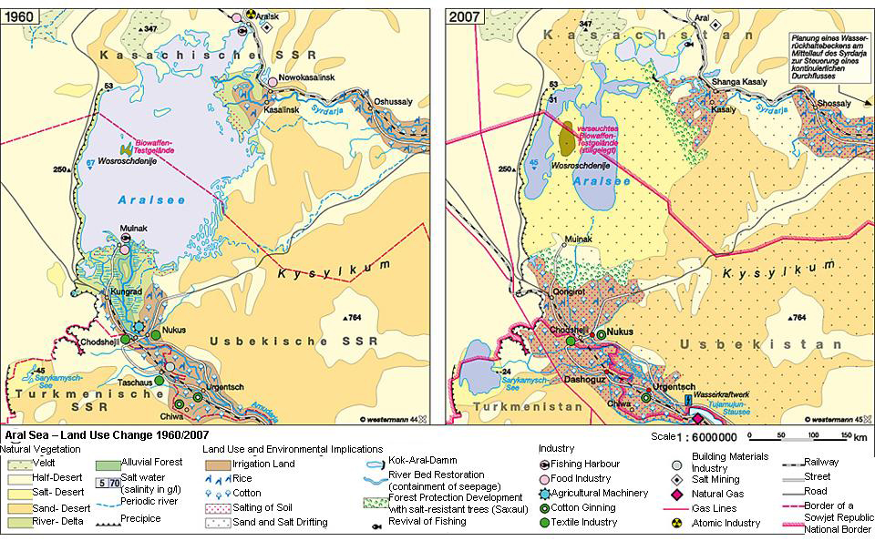 Thematic Map of the Aral Sea. 