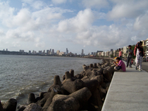 Zicht op de baai in Mumbai