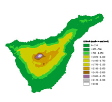 Map of altitudinal zones on Tenerife