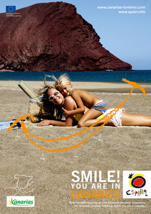 Reclame voor een vakantie op Tenerife