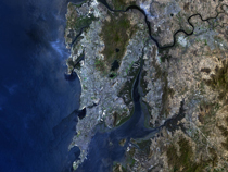 Satellietbeeld van Mumbai