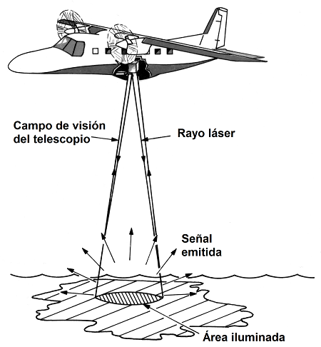 Measuring principle of the laser fluorosensor