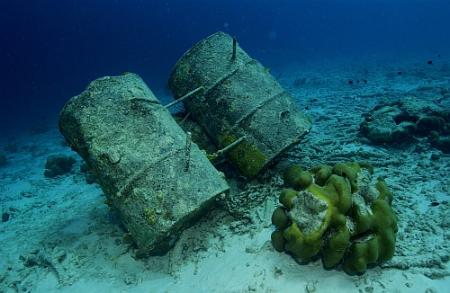 metal drums on the sea floor