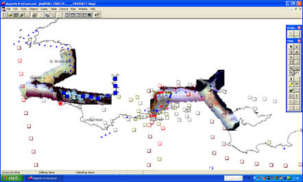 Oil spill model output