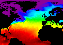 SST in de noordelijke Atlantische Oceaan