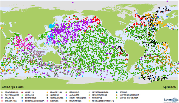 Argo float location April 09