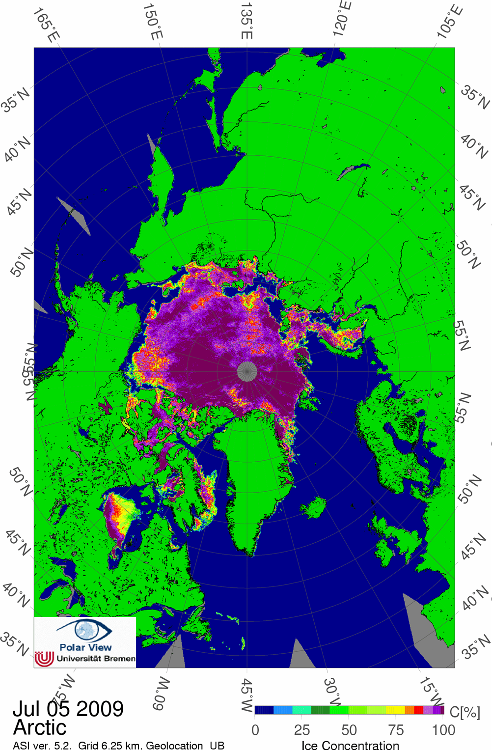 Arctic sea ice September 2008